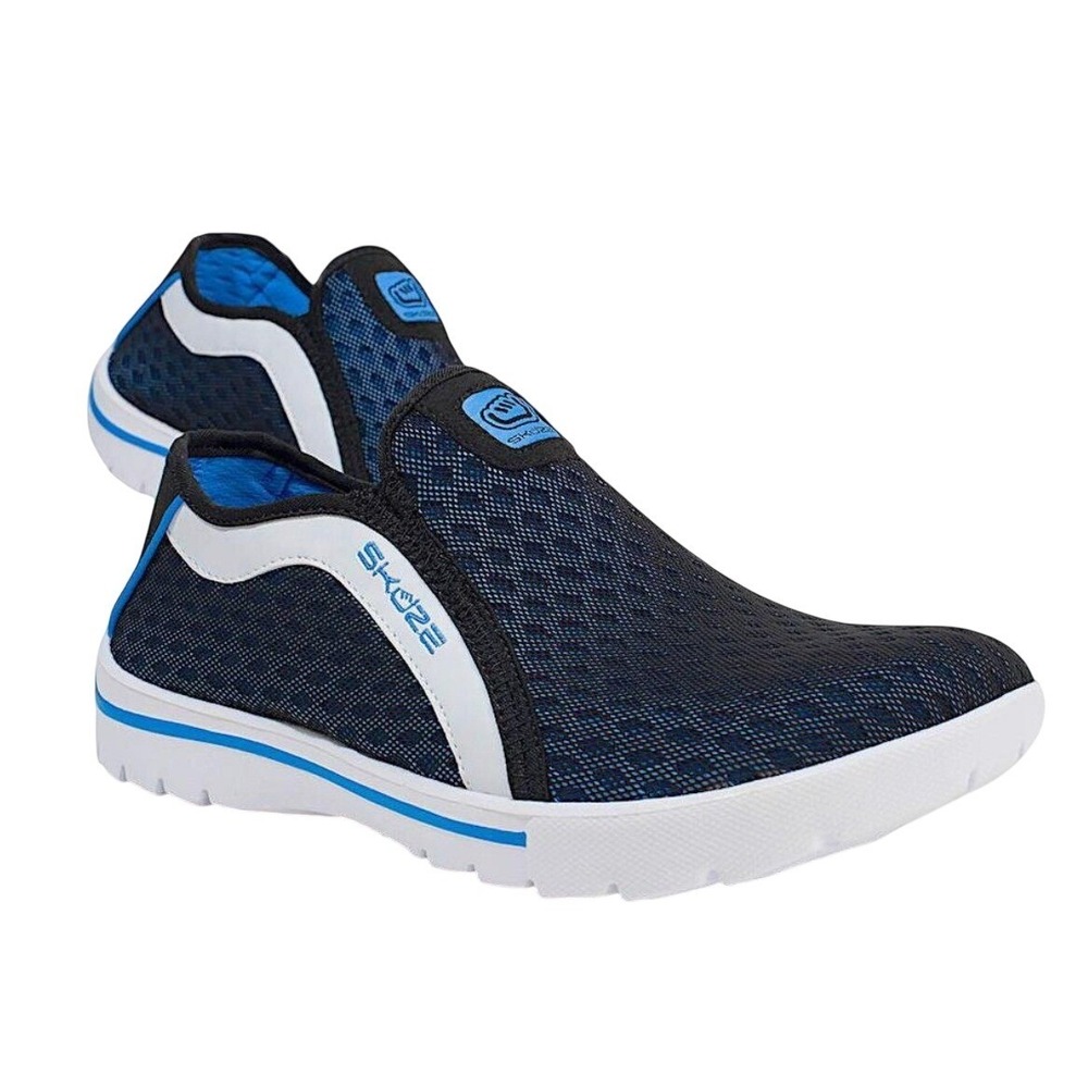 Skuze Venice Mens Shoes Black Blue Mesh Slip On Sneakers Size 6 Lightweight